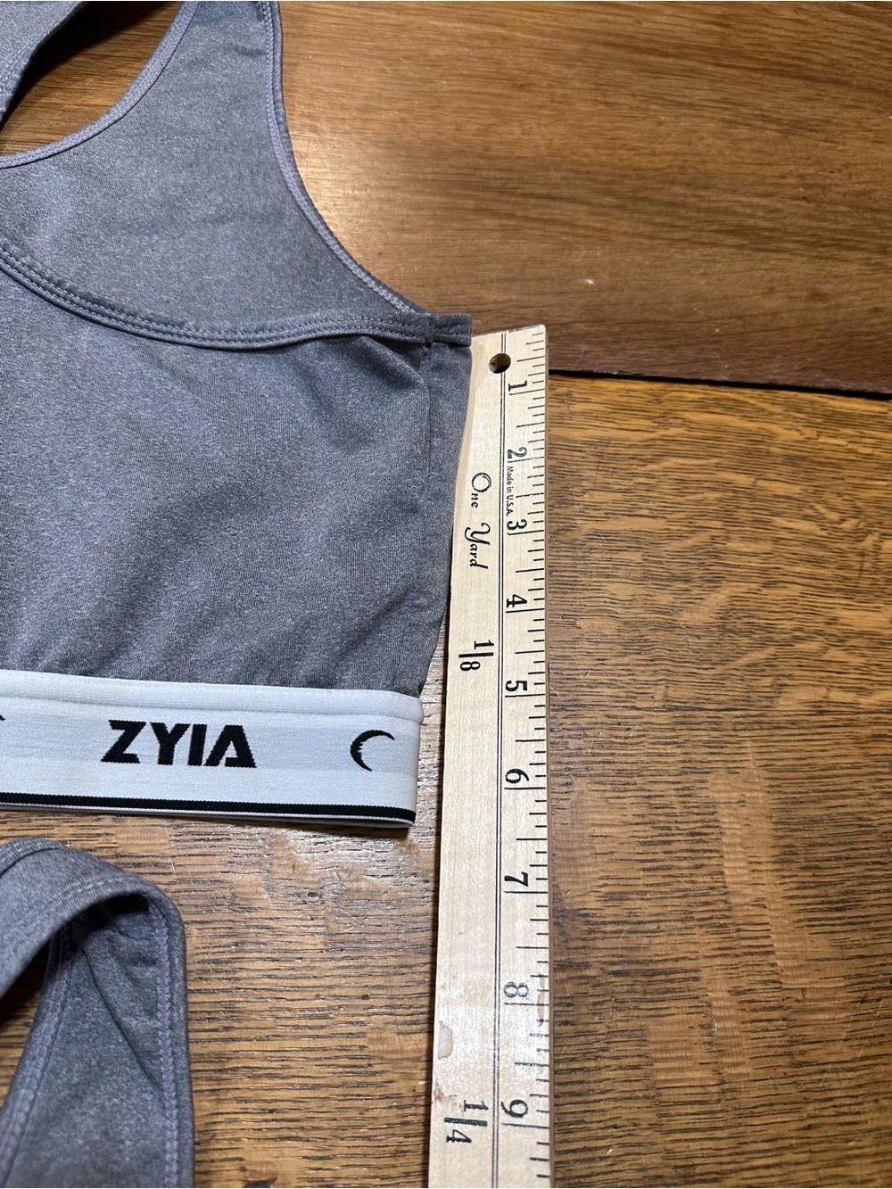 ZYIA Womens Gray Racerback Sports Bra with Branded Elastic Band Sz xl - Picture 4 of 5